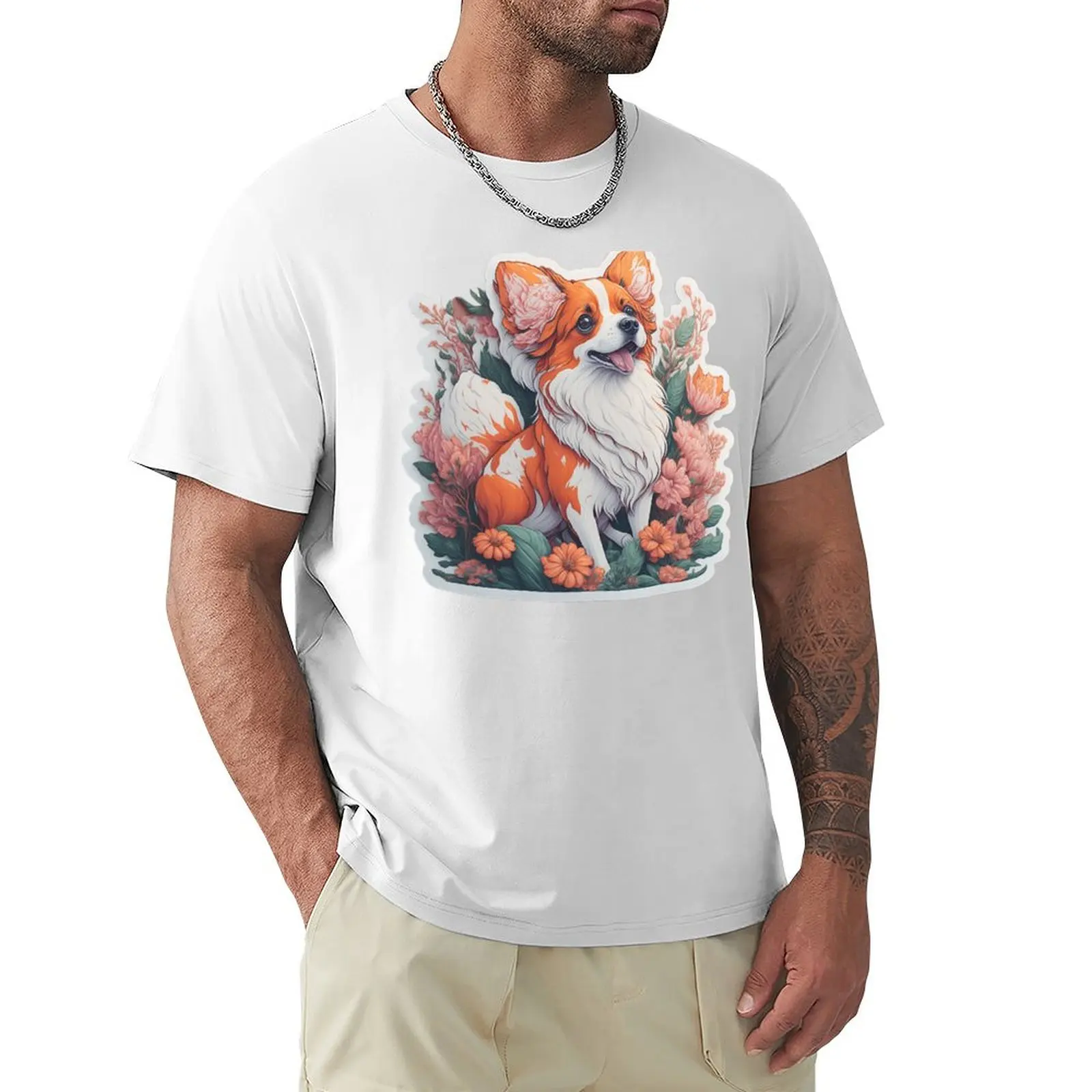 Цветная художественная футболка с животными, быстросохнущая футболка для мальчиков, белая аниме одежда, заготовки, футболка с коротким рукавом для мужчин