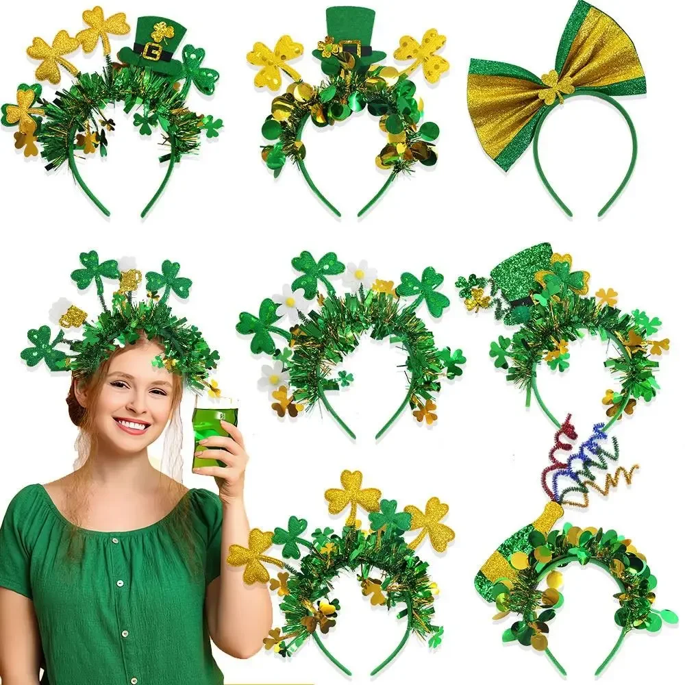 

Fashion St. Patrick's Day Headbands for Women Irish Festival Shamrock Party Headpiece Hair Accessories Unisex