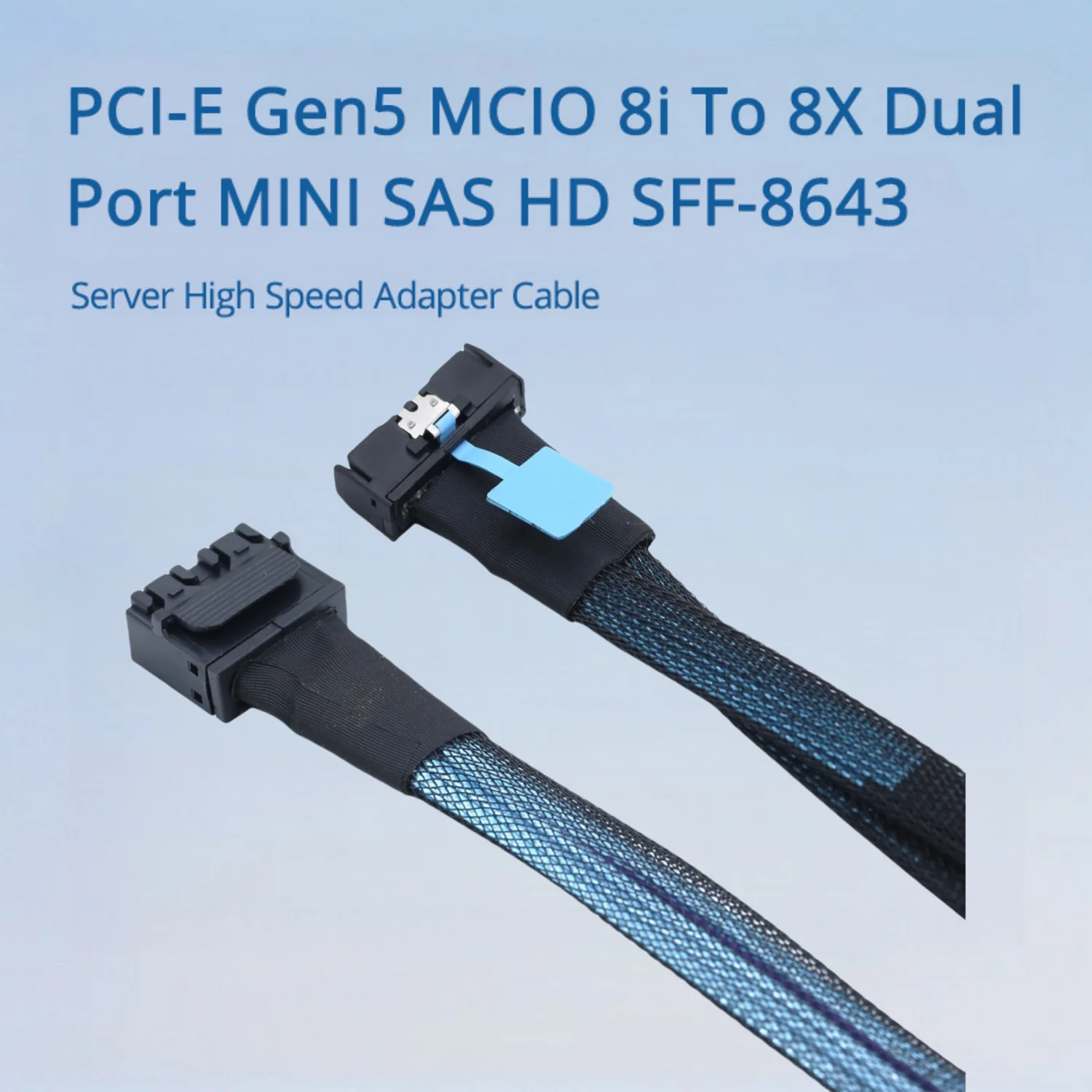 

PCI-E Gen5 MCIO 8i To 8X Двухпортовый MINI SAS HD SFF-8643 Серверный высокоскоростной адаптер Длина кабеля Дополнительно 0,5 м 1 м
