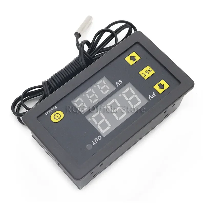 W3230 DC 12V 24V 110V 220V AC Digital Temperature Controller LED Display Thermostat With Heating Cooling Switch NTC Sensor