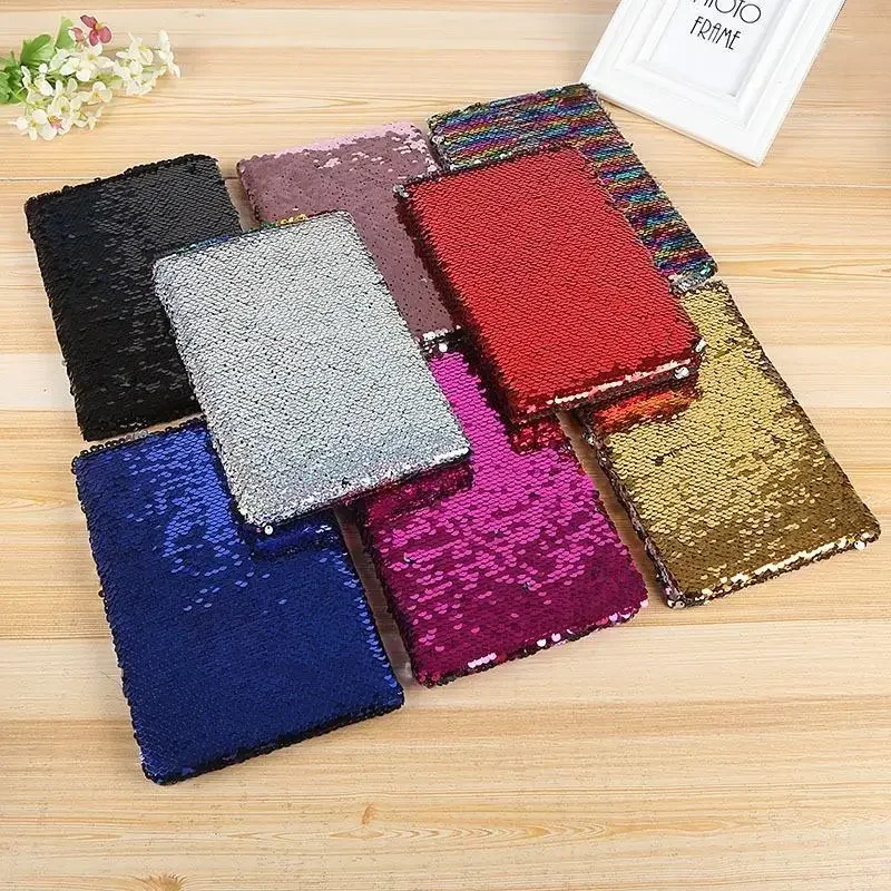 A6 Scales Cover Diary Book Colorful Mini Sequin Notebook Creative Memo Stationery Creative Business Notepad