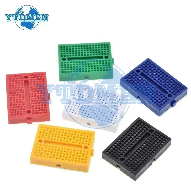 6PCS Mini Breadboard 170 Tie Points Solderless SYB-170 Prototype PCB Bread Board 6Colors for Arduino