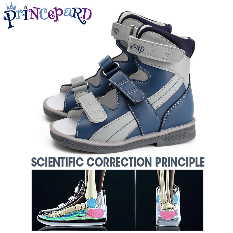 Child Orthopedic Sandals Princepard Boys Kids High Top Barefoot Corrective Flatfeet Shoes with Arch Support Size 20-35