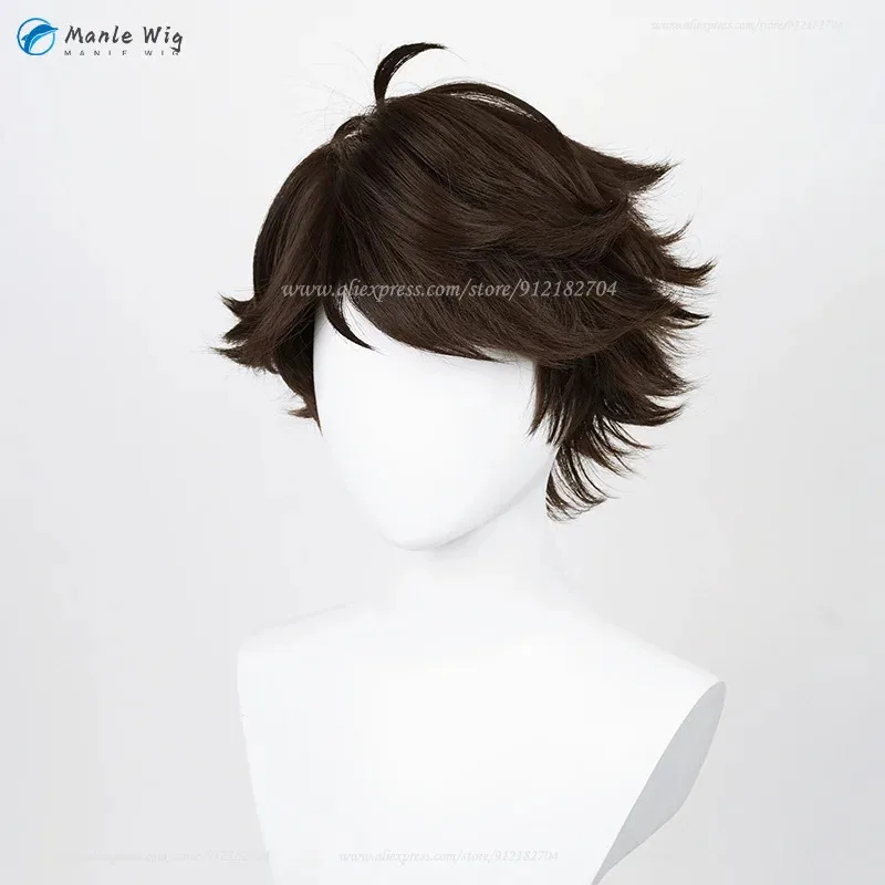 Anime tooru cosplay peruca marrom curto oikawa toru resistente ao calor sintético acessórios de festa de cabelo de halloween adereços