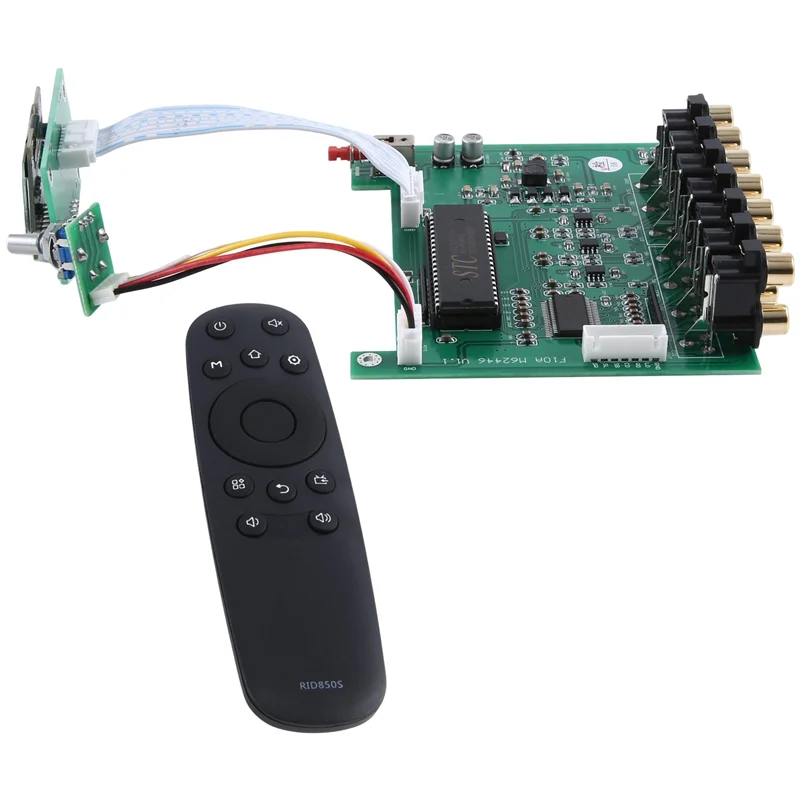 ABKI-Dlhifi F11 M62446 Preamp 5.1 6 قنوات مستقلة بالكامل للتحكم عن بعد شاشة OLED لمضخم Hifi DAC متين