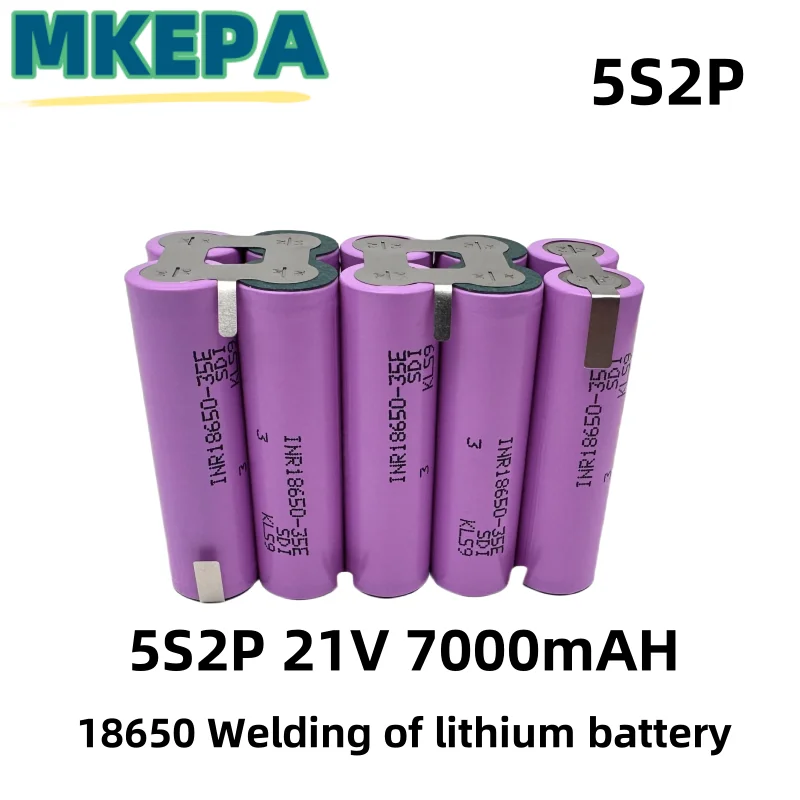 35E 18650 21V 5 s4p 14000mAh 5 s3p 10500mAh 5 s1p 3500mAh 5 s2p 7000mAh 18V 21V do wkrętakowania akumulatora