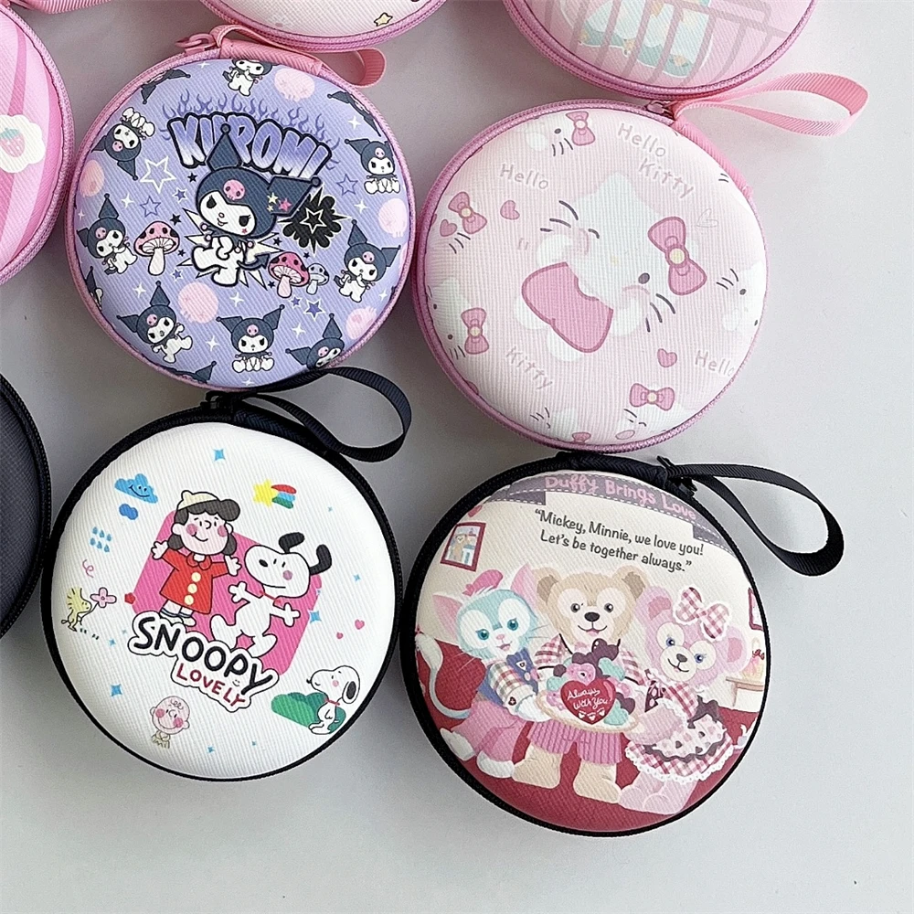 Earphone Carry Storage Box For Airpods Cable USB Kuromi Cinnamoroll Hello Kitty Duffy Stellalou 9.5cm Zipper Bag Cover