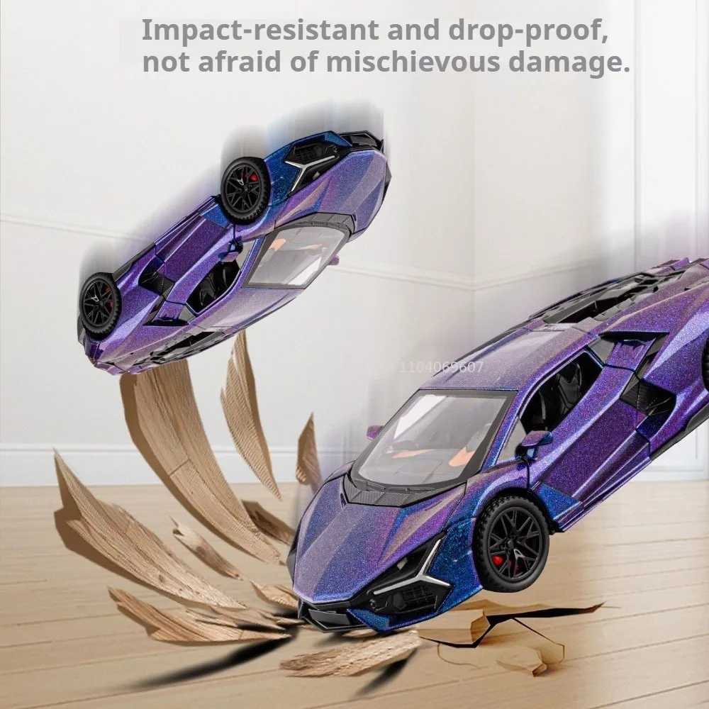 1:32 레불토 SVJ63 스포츠카 모델 장난감 합금 다이캐스트 도어 개폐 가능 후진 소리와 빛 장식 슈퍼카 어린이 및 성인용