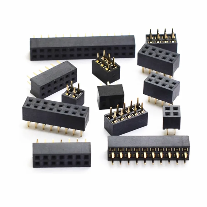 10pcs 2.0mm Double Row Straight Female 2-40p Pin Header Socket Connector 2x2/3/4/5/6/7/8/9/10/12/14/15/20/25pin