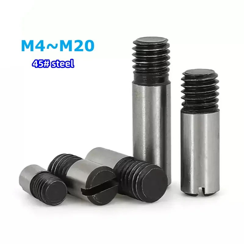 1/10pcs M4 M5 M6 M8 M10-M20 GB878 45 Steel Outside Thread Solid Dowel Pin Slotted Head Positioning Roll Shaft