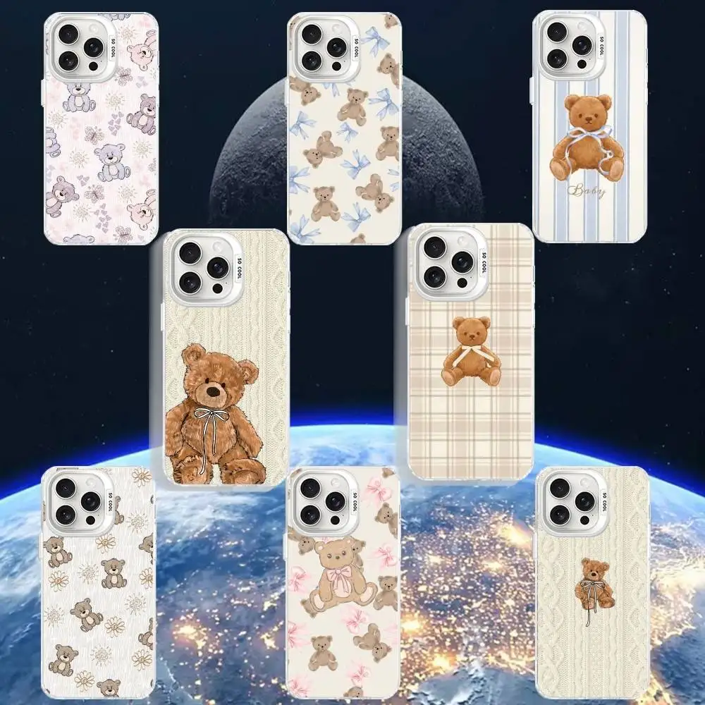 

Lovely bear Phone Case For iPhone 16,15,14,13,12,11,Mini,Pro,MAX White Matte Shockproof Cover