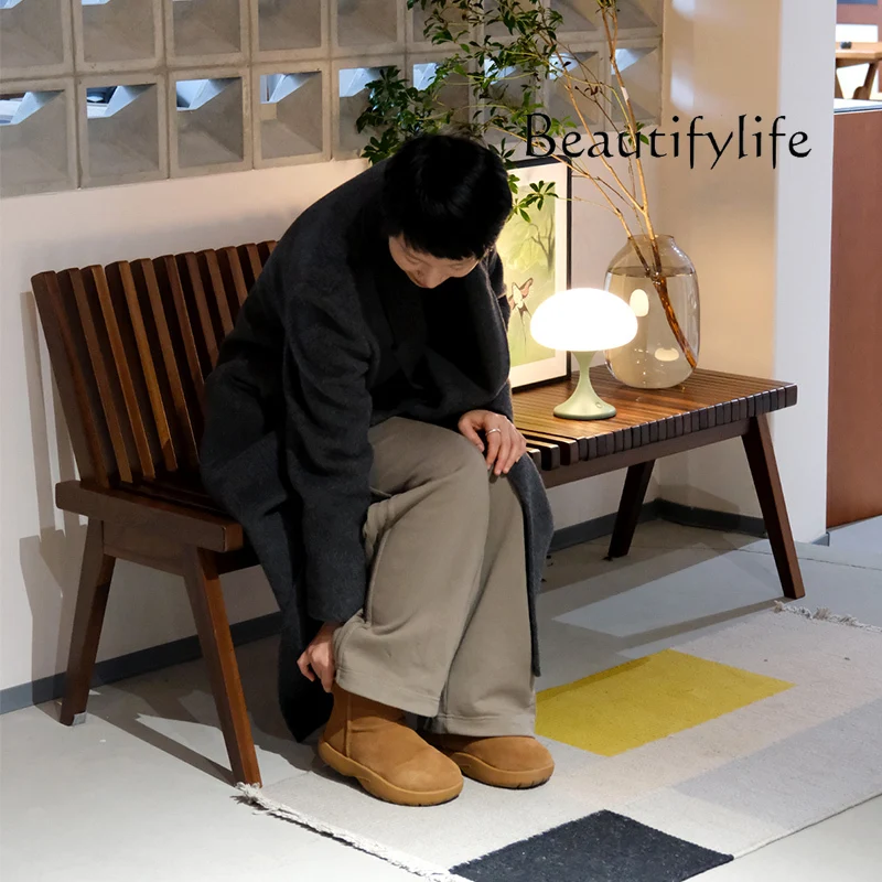 

Creative solid wood folding bench medieval folding bench changing shoes stool meal designer