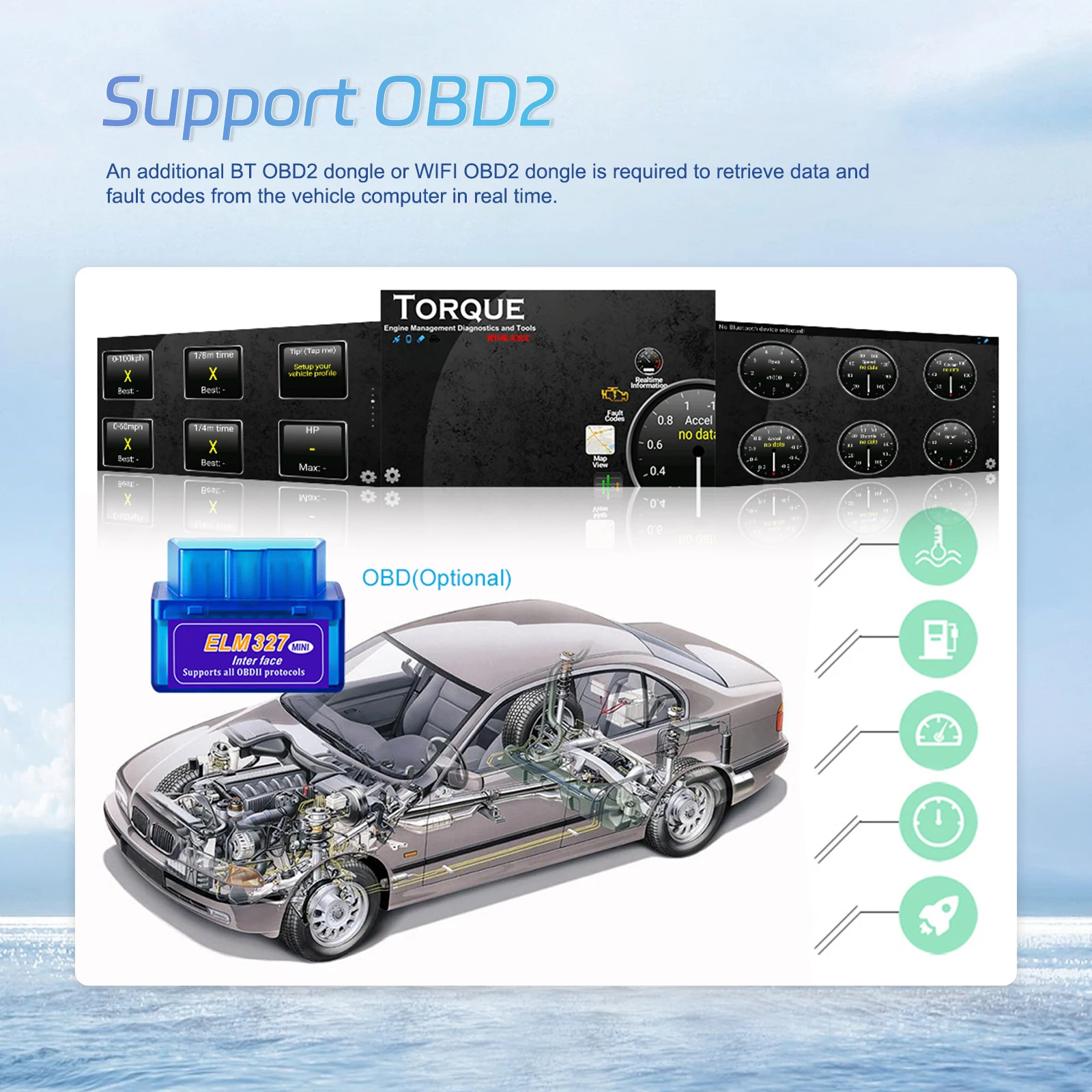 Podofo 2Din 4+64G Android Autoradio Snapdragon 8-Kern Universelles Intelligentes Autosystem Carplay Android Auto GPS WLAN Mirror Link – Detail 11