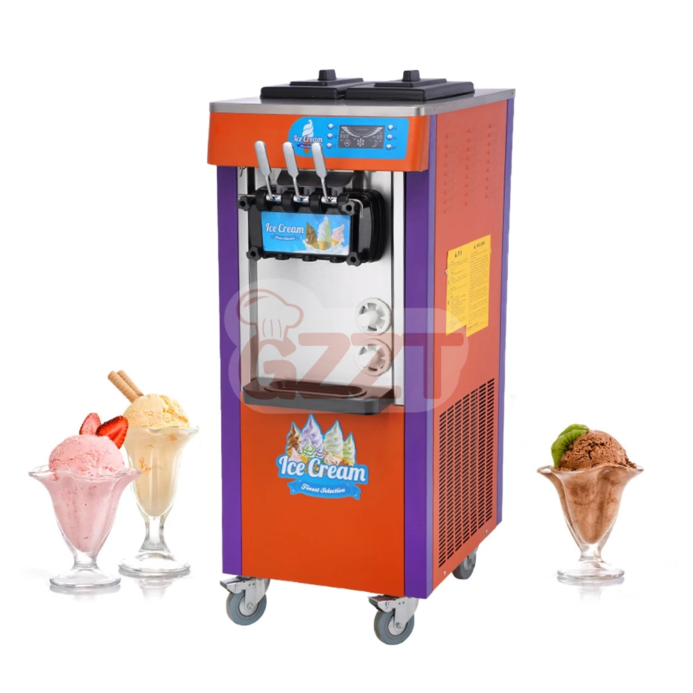 

Three Flavors Soft Serve Machine for Dessert Shop 25L/H Gelato Soft Serve Ice Cream Maker