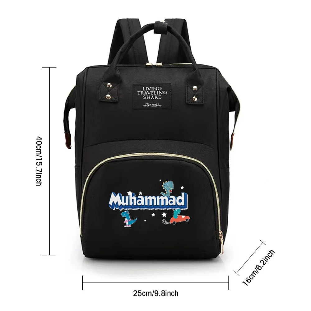 Mochila personalizada con nombre para mamá, bolsa de pañales, mochila para botella de leche, cambiador para recién nacido, bolsa de almacenamiento de salida práctica