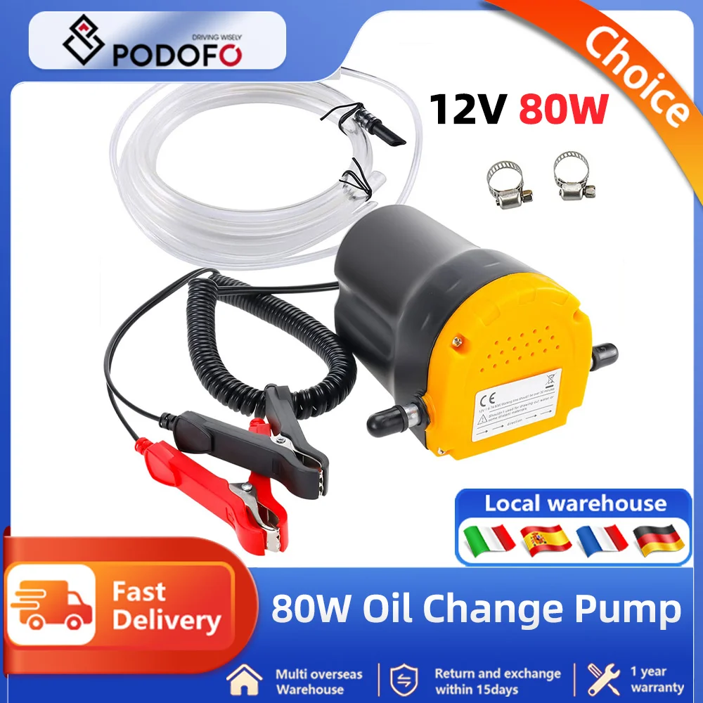 Podofo Car Engine Oil Pump 12V Electric Diesel Fluid Sump Extractor Scavenge Fuel Transfer Pump with Tubes for Boat Motorbike