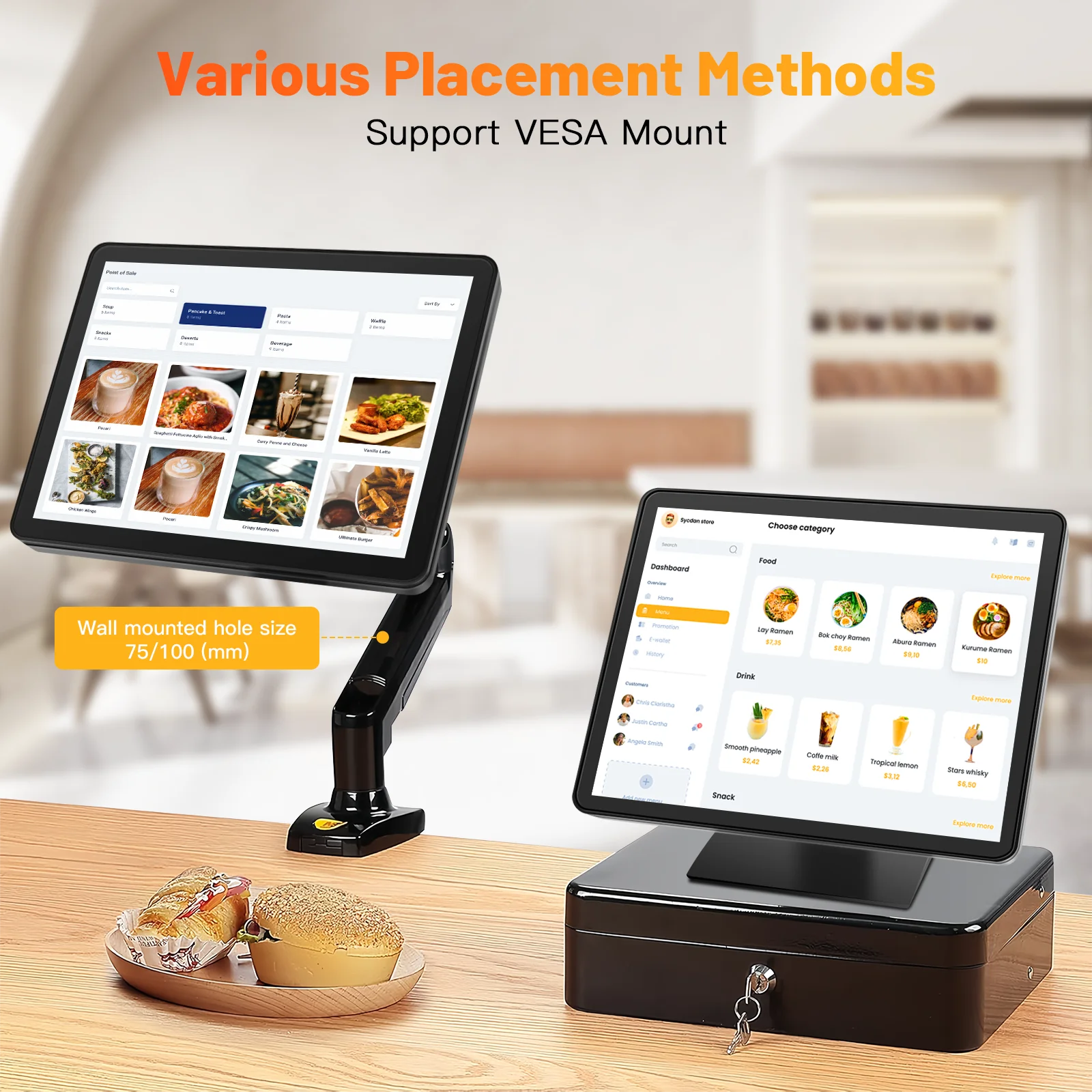 شاشة تعمل باللمس LCD شاشة لمس مربعة مسطحة 15 بوصة تعمل باللمس مطعم فندق استخدام اللمس #5