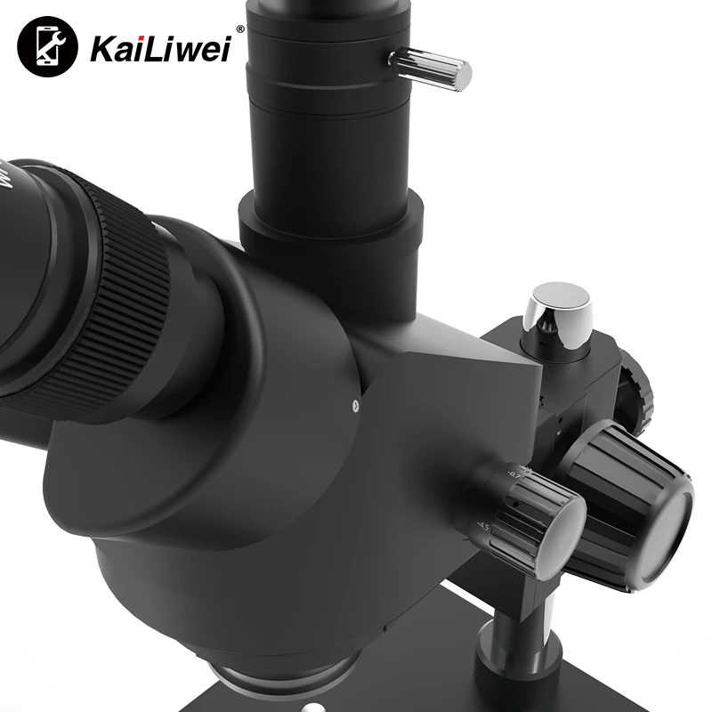 Kailiwei Black Trinocular 7X -45X Big Zoom Stereo Microscope With LED Light for Mobile Repair