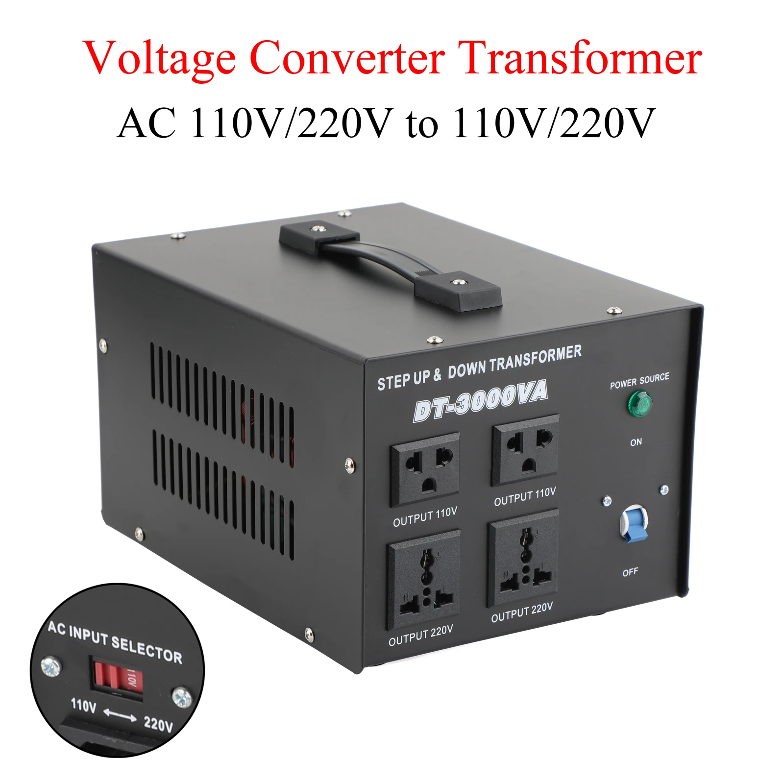 

Voltage Transformer AC 110V to 220V OR AC 220V to 110V Step Up & Step Down Converter 500W-5000W for Home appliances