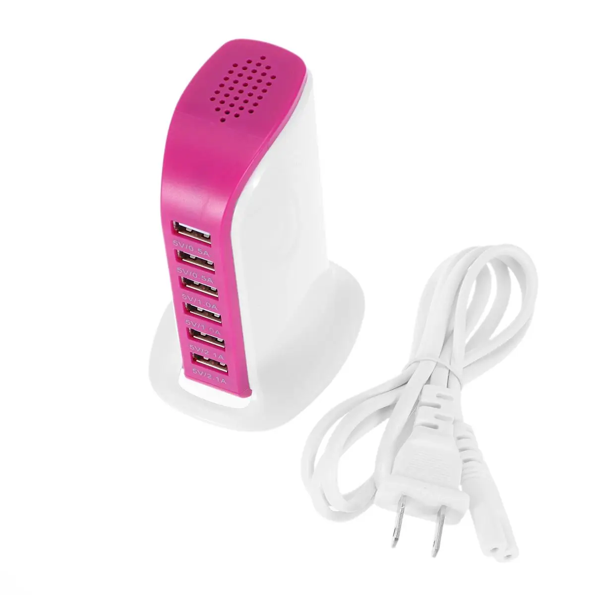 روزي 30 واط متعدد 6 منافذ USB 6A محطة شحن سريعة سطح المكتب الأصلي الولايات المتحدة التوصيل #5