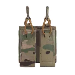 Magazine Pouch 9mm Pistol Elastic Double Mag Bag Molle Flashlight Pouch Hunting Knife Holster Tactical Shooting Airsoft Gear