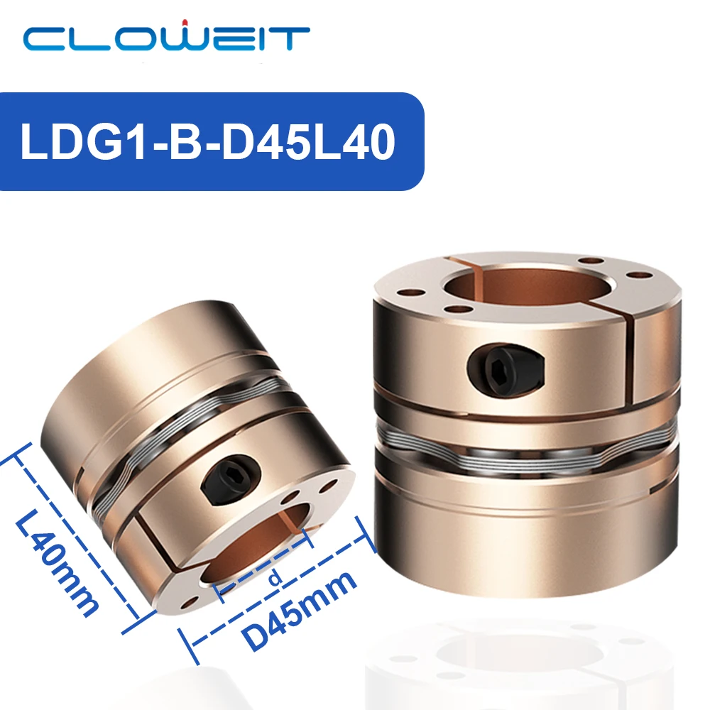 

Cloweit Flexible Diaphragm Coupling D45L40 10mm to 24mm 8-screw Larger Torque Step Servo Motor Coupler