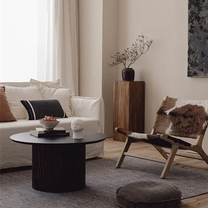 Round coffee table leisure living room balcony interior decoration solid color