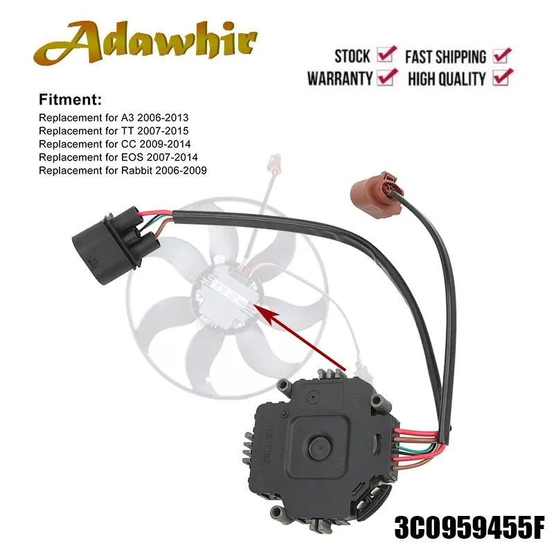 冷却ファンモジュールvwgtiゴルフジェッタパサート1k0959455n 3c0959455f 1td959455 1k0959455dt audi tt 2008-2009