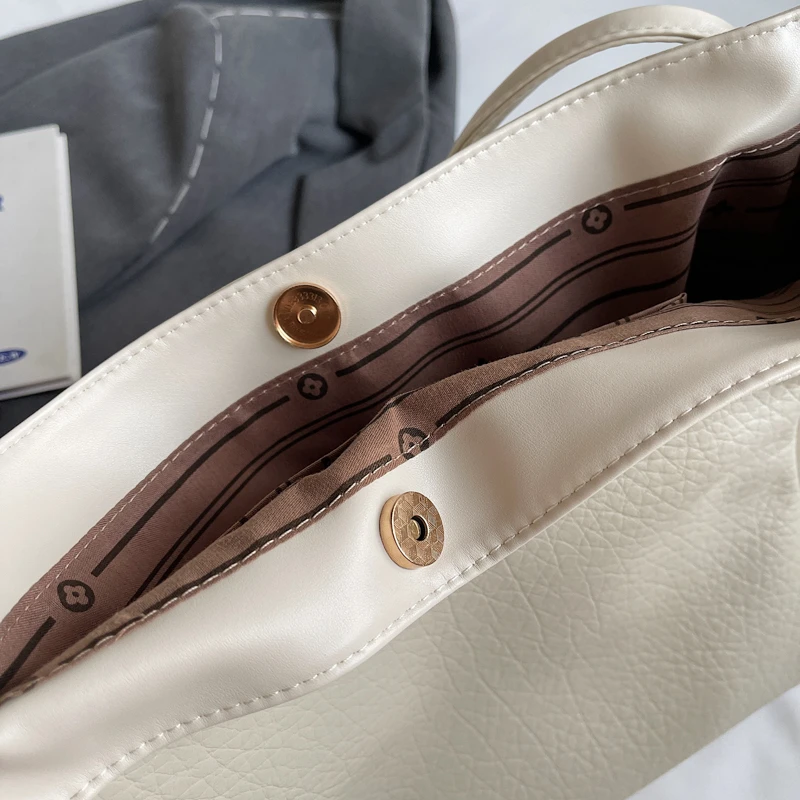 Weiche Leder frauen Tasche Hohe Kapazität Schulter Frauen Tasche Einfache Einfarbig Handtasche Geldbörse Weibliche Top-Griff Tasche Büro handtasche – Detail 17