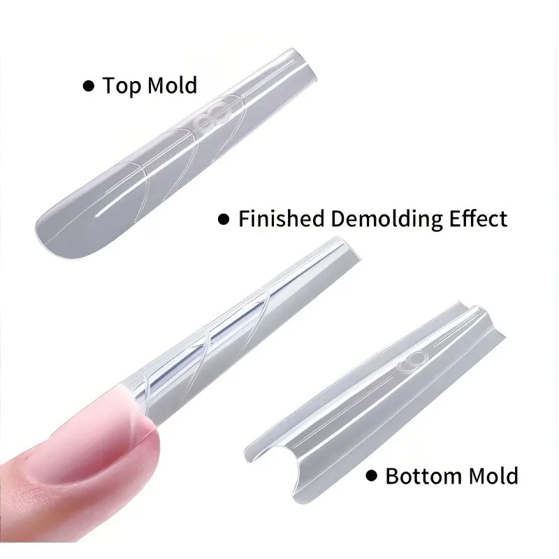 サンドイッチデュアルネイルフォーム 240個 15サイズ 新品 2025 エクステンション-デュアルフォーム コフィンアーモンドネイルフォーム トップモールド ボトムモールド 3D楕円