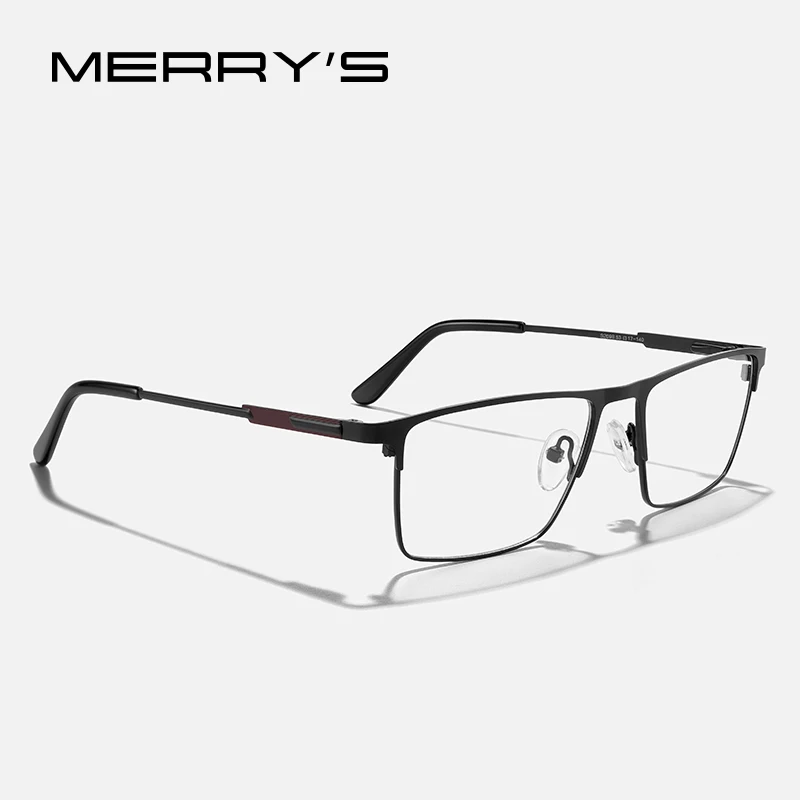 MERRYS DESIGN Men Square Titanium Alloy Glasses Frame Women Eyeglasses Male Business Optical Glasses S2098