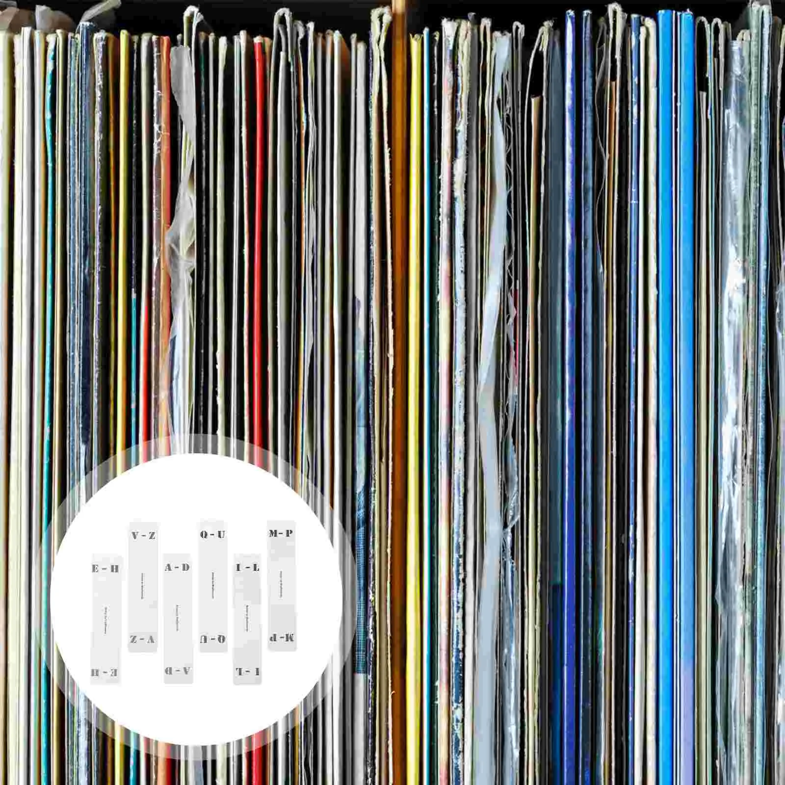 6 Pcs Record Sorting Card Vinyl Records Organizer Index A-Z Vertical Label Dividers Acrylic