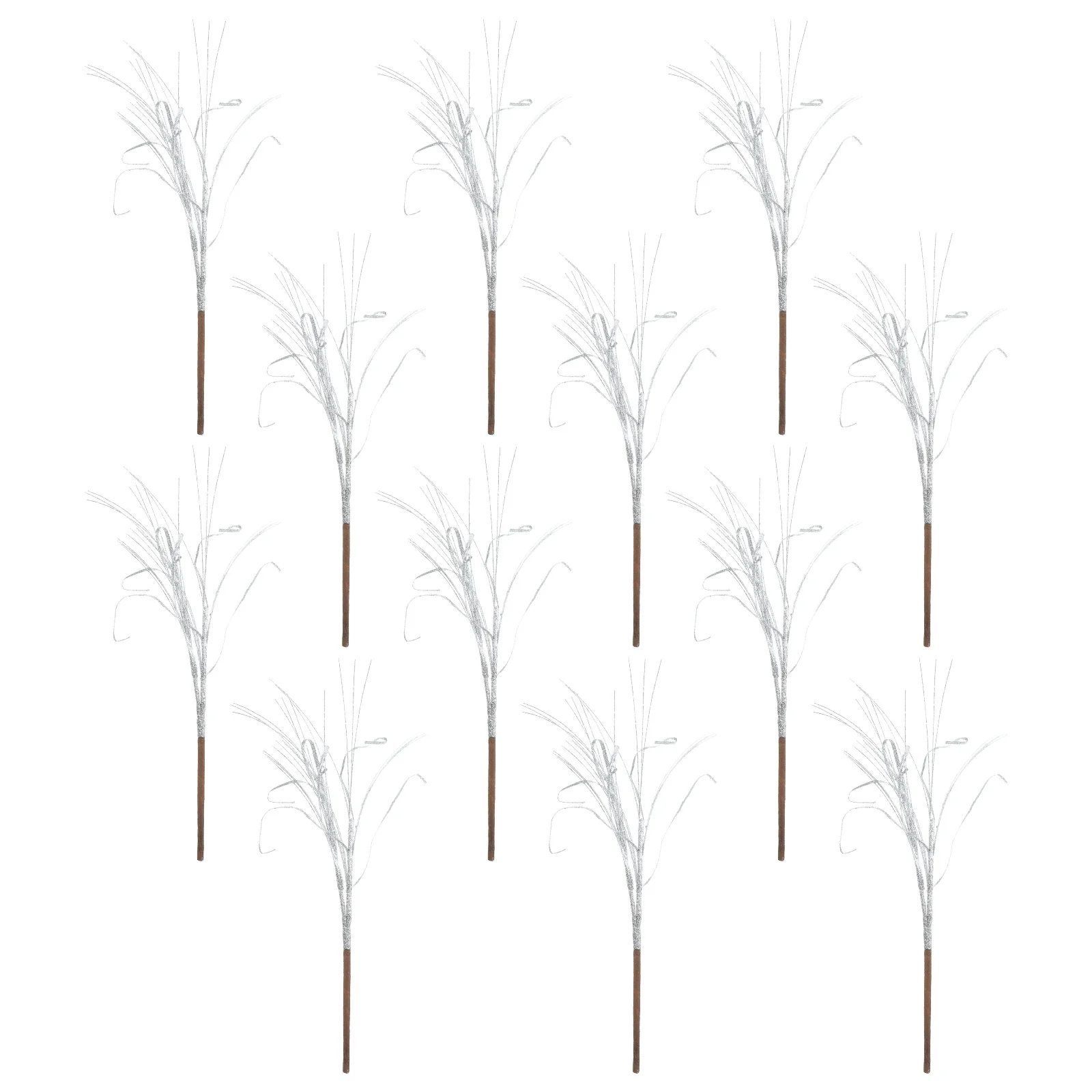 

12 Pcs Sequin Vase Tree Filler Decorations Branch Stems Curly Christmas Iron Wire Picks for Glitter Berries
