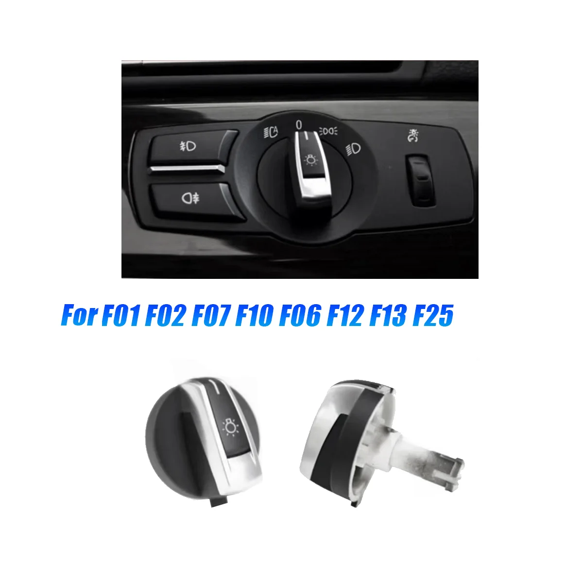 

Reliable Car Headlight Control Switch Knob 61316803962 for BMW F01 F02 F07 F10 F06 F12 F13 F25 Head Light Lamp Operation Lightin