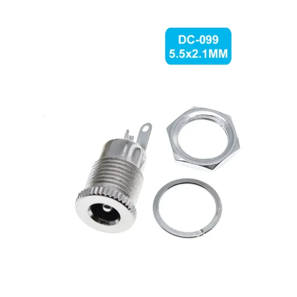 DC099 Metal Power Socket High Current 5.5*2.1mm 5.5X2.5mm Female Panel Mount Connector