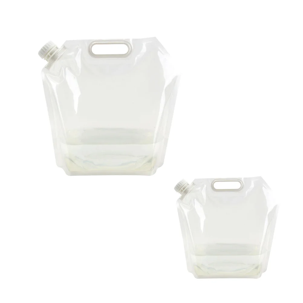 5L في الهواء الطلق حقيبة المياه حاوية مياه قابلة للطي للتخييم التنزه نزهة الصيد الصيد بقاء المحمولة تخزين حمل واضح