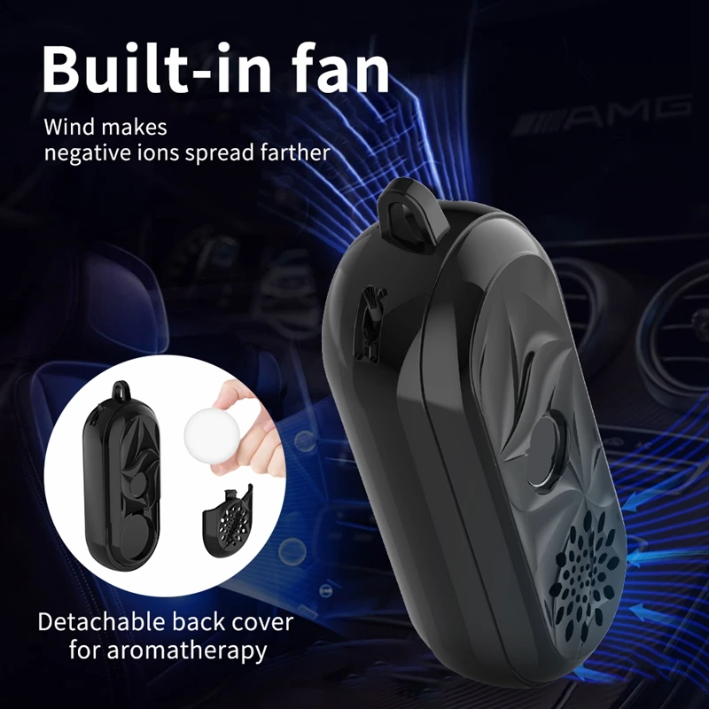 Mini Xông Phòng Máy Lọc Cá Nhân Đeo Di Động Có Thể Đo Được Nhiệt Độ 160 Triệu Ion Âm Máy Lọc Không Khí Xe Hơi