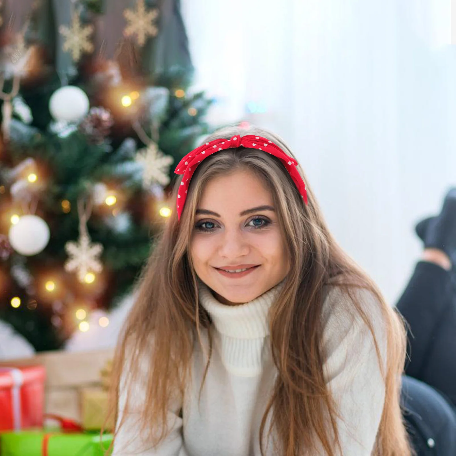 

Cute Headbands for Women Bowknot Bunny Ear Large Red Bow Hairband Face Wash Makeup New Year Eve Party Accessories