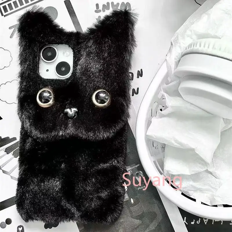 Winter Hair 3D Doll Cat Phone Cases For Xiaomi 17 Pro Max Mi Poco F8 Pro F6 F5 M7 M6 M5 M4 X7 X6 X5 X3 NFC Cover Shell Girl Gift