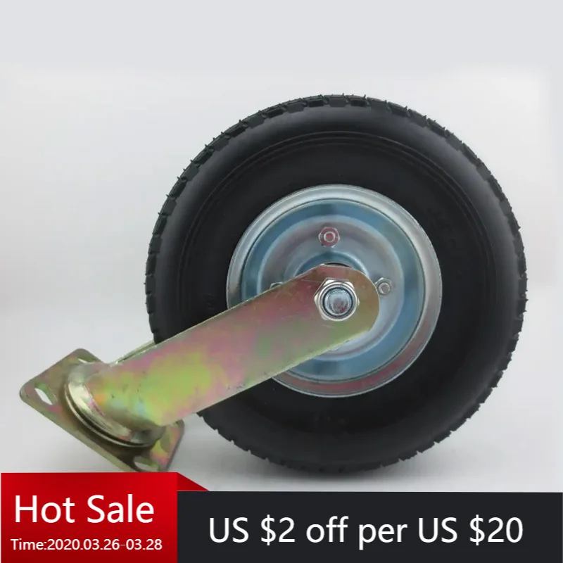 

1 Pcs 8-Inch Inflatable Rubber Directional Wheel Caster for Hotel Service Garage Entrance Luggage Trolley Air Cart