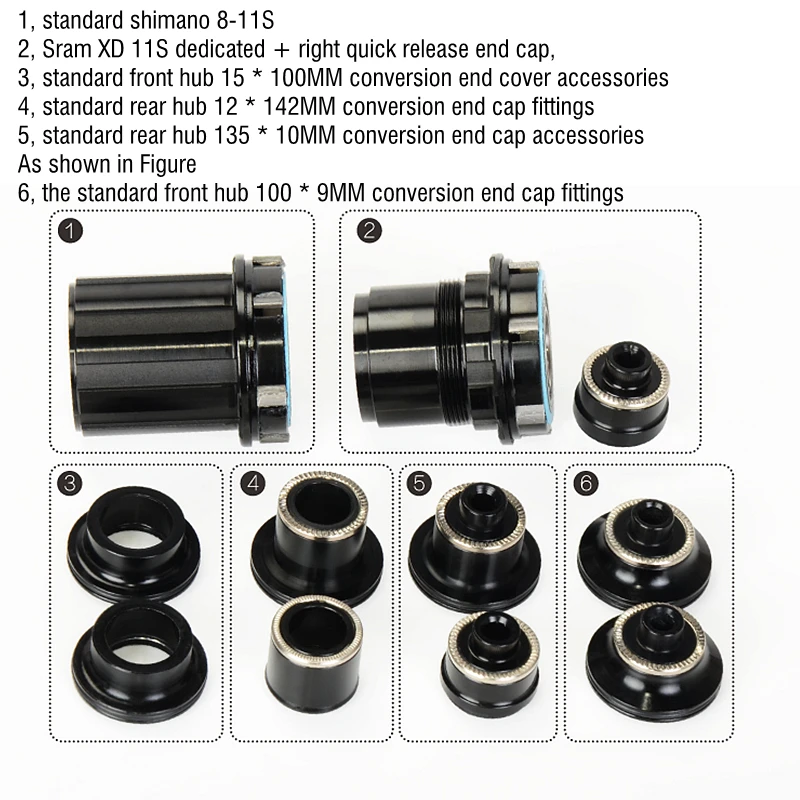 Freehub for KOOZER XM490 BM440 PRO Hubs,XD/Micro Spline 12v Mtb Cube,thru Axle Qr Conversion Adapter End Cap for 8 9 10 11Speed