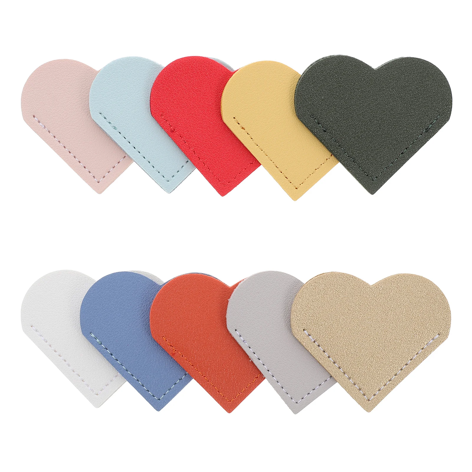 

10Pcs Heart-Shaped PU Bookmarks Corner Page Markers for Reading Students Teachers Book Lovers Accessories