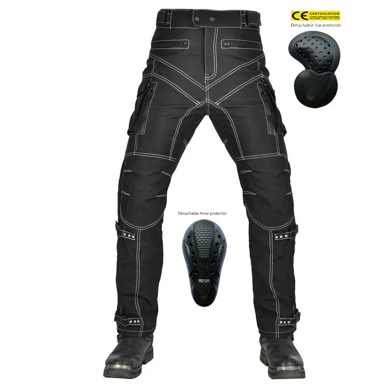 

Dual Sport Motorcycle Pants for Men with Water Resistant Cordura Textile Fabric & Impact Protection Armor