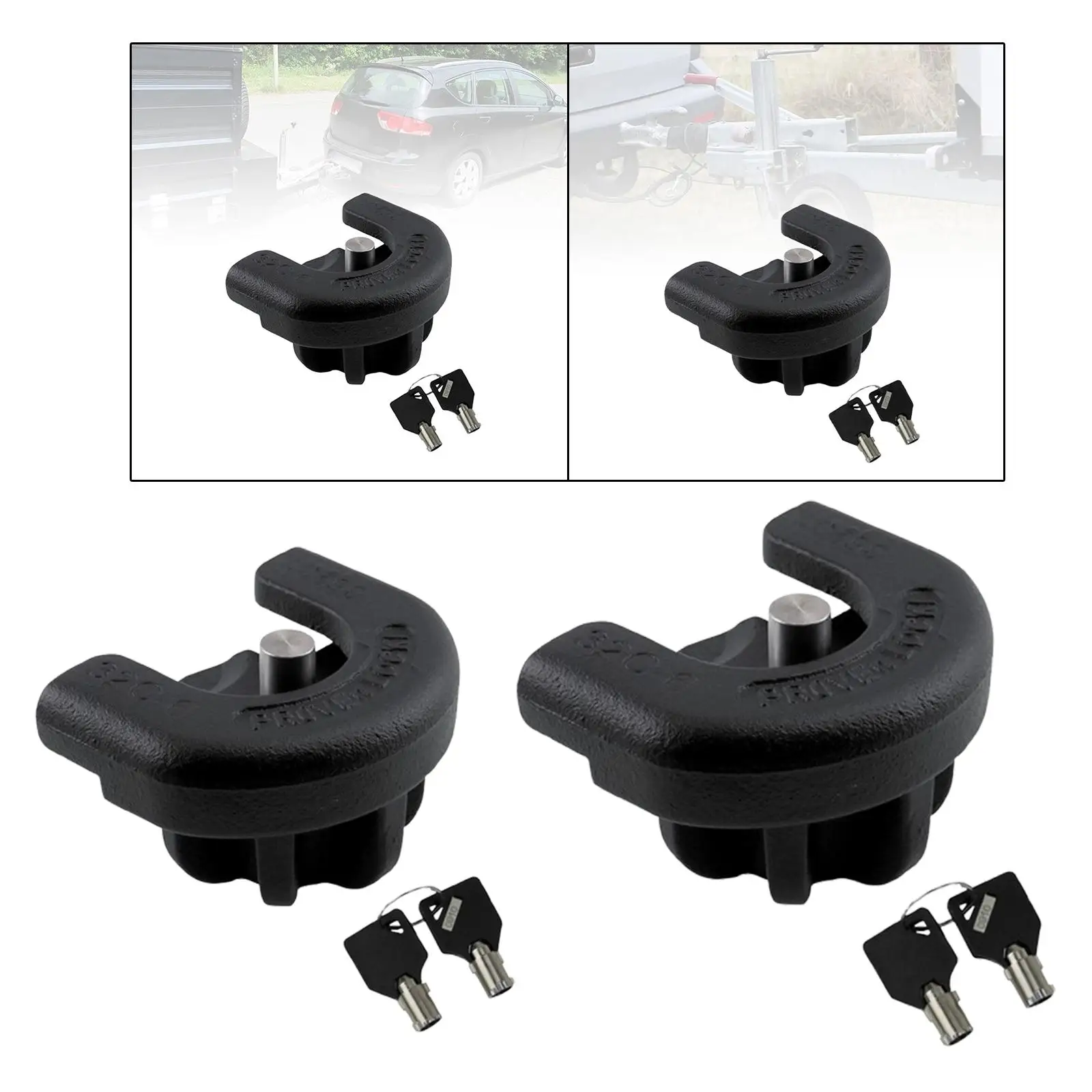 

Trailer Hitch Lock Trailer Antitheft Device Sturdy Easy Installation Versatile with 2 Keys Trailer Accessories for Rvs