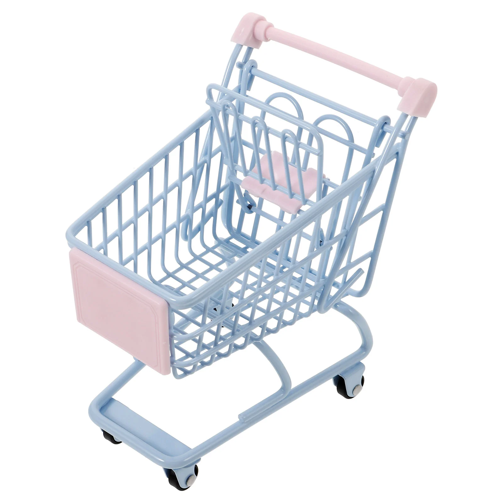 Mini-Einkaufswagen, Supermarkt, Spielzeug, Schreibtisch, Kinder-Schubwagen für Lebensmittel, Trolley, Miniatur, kleine Aufbewahrung