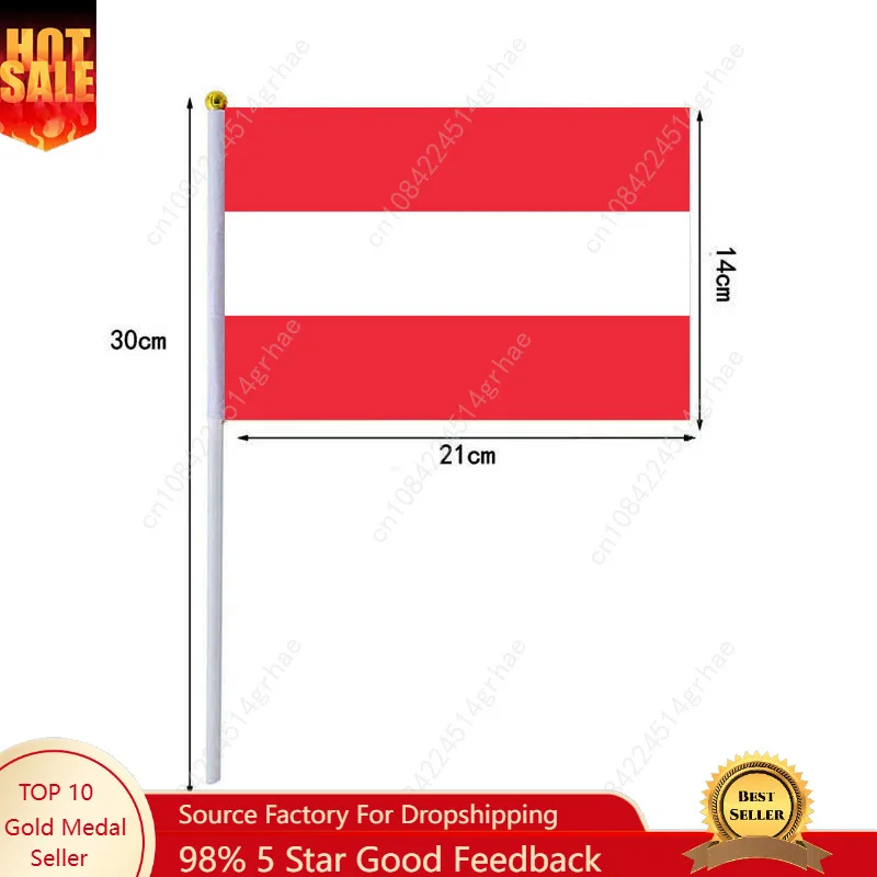

Austria Hand Waving Flag Austria Flag Small Mini Hand Held Flags 10 Pcs 14x21cm World Cup Sporting Event Support Handheld Flag