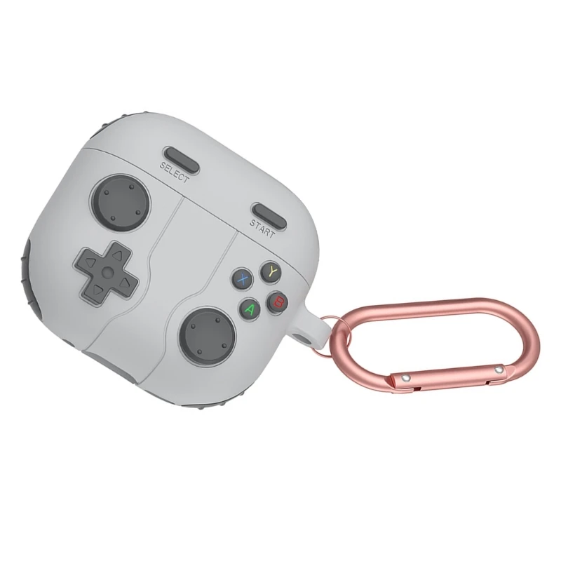 Protector silicona grueso Secure Grip para funda AirPods4 con clip mosquetón