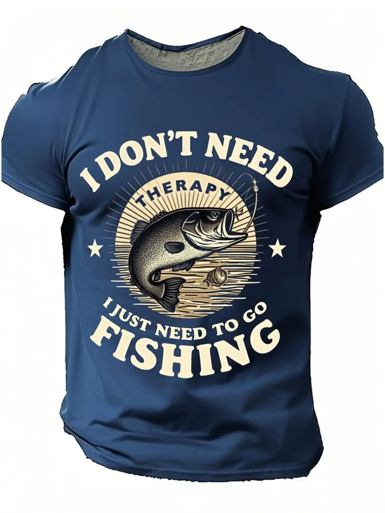 Fashion Men's 3d Digital Printing T-Shirt Men's Fishing Sports Outdoor Quick-Drying Round Neck T-Shirt Top Clothing