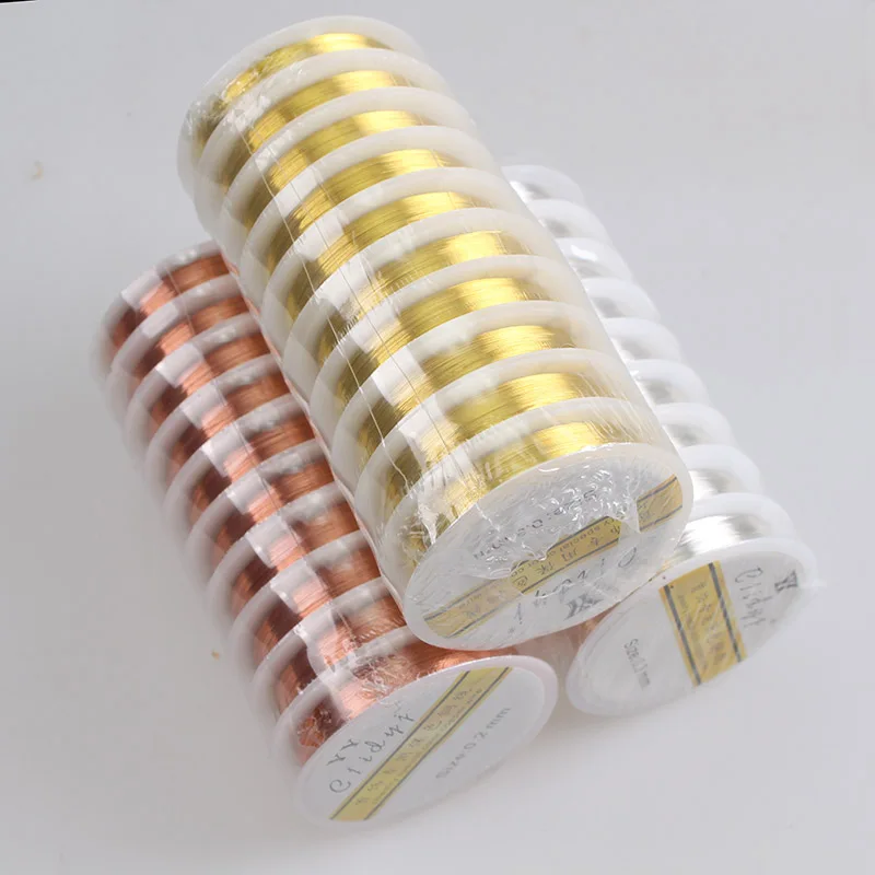 1X Fadeless Copper Wire Plated Gold/Silver/Copper Colorfast Primary Beading Jewelry DIY Bracelet Earring Handwork Craft Making