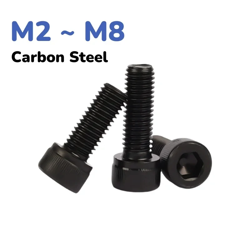 M2 M2.5 M3 M4 M5 M6 M8 12.9 Class Carbon Steel Hexagon Allen Head Bolts / Nickel Plated Black Finish Hex Socket Screws DIN912